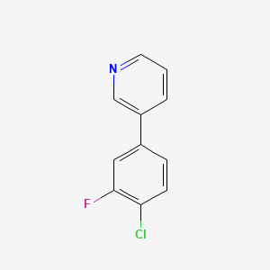 molecular formula C11H7ClFN B13646768 3-(4-Chloro-3-fluorophenyl)pyridine 