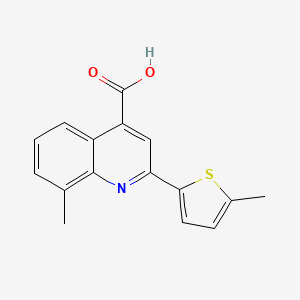 molecular formula C16H13NO2S B1364679 8-Methyl-2-(5-methylthiophen-2-yl)quinoline-4-carboxylic acid CAS No. 667412-63-7