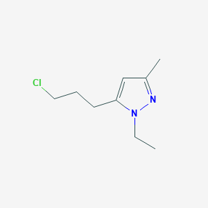 molecular formula C9H15ClN2 B13646811 5-(3-Chloropropyl)-1-ethyl-3-methyl-1h-pyrazole 