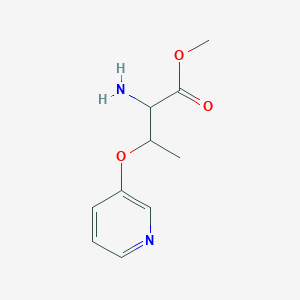 molecular formula C10H14N2O3 B13646849 Methyl 2-amino-3-(pyridin-3-yloxy)butanoate 