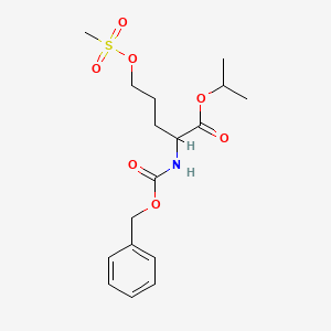 molecular formula C17H25NO7S B13646885 N-benzoxycarbonyl-5-(methylsulfonyloxy)-L-norvaline, iso-propyl ester 