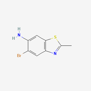 molecular formula C8H7BrN2S B13647045 5-Bromo-2-methylbenzo[d]thiazol-6-amine 