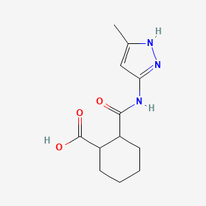 molecular formula C12H17N3O3 B13647087 2-[(3-methyl-1H-pyrazol-5-yl)carbamoyl]cyclohexane-1-carboxylic acid 