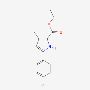 molecular formula C14H14ClNO2 B13647198 Ethyl 5-(4-chlorophenyl)-3-methyl-1H-pyrrole-2-carboxylate 