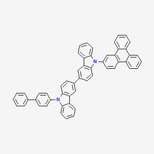 molecular formula C54H34N2 B13647308 9-([1,1'-Biphenyl]-4-yl)-9'-(triphenylen-2-yl)-9H,9'H-3,3'-bicarbazole 