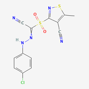 3-{[2-(4-Chlorophenyl)(cyano)carbohydrazonoyl]sulfonyl}-5-methyl-4-isothiazolecarbonitrile
