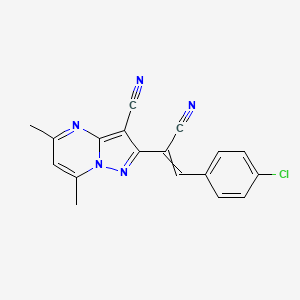 2-[2-(4-Chlorophenyl)-1-cyanovinyl]-5,7-dimethylpyrazolo[1,5-a]pyrimidine-3-carbonitrile