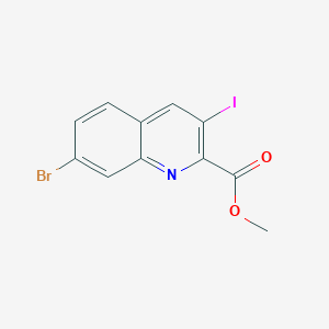 molecular formula C11H7BrINO2 B13647543 Methyl 7-bromo-3-iodoquinoline-2-carboxylate 