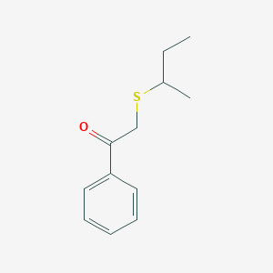molecular formula C12H16OS B13647559 2-(Sec-butylthio)-1-phenylethan-1-one 