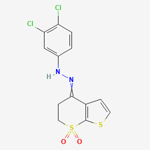 3,4-dichloro-N-[(7,7-dioxo-5,6-dihydrothieno[2,3-b]thiopyran-4-ylidene)amino]aniline
