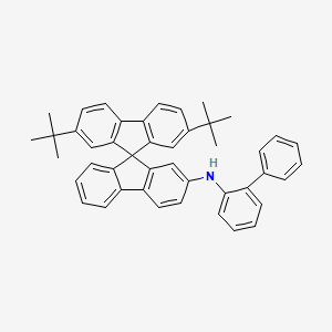 molecular formula C45H41N B13647654 N-([1,1'-Biphenyl]-2-yl)-2',7'-di-tert-butyl-9,9'-spirobi[fluoren]-2-amine 