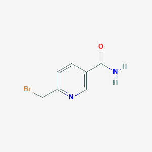 molecular formula C7H7BrN2O B13647708 6-(Bromomethyl)nicotinamide 