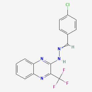 N-[(4-chlorophenyl)methylideneamino]-3-(trifluoromethyl)quinoxalin-2-amine