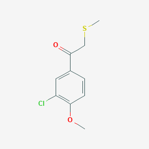 molecular formula C10H11ClO2S B13647851 1-(3-Chloro-4-methoxyphenyl)-2-(methylthio)ethan-1-one 
