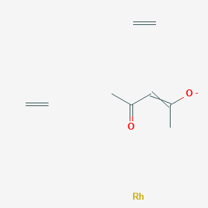 molecular formula C9H15O2Rh- B13647940 ethene;(Z)-4-oxopent-2-en-2-olate;rhodium 
