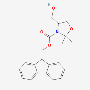 molecular formula C21H23NO4 B13647964 (9h-Fluoren-9-yl)methyl 4-(hydroxymethyl)-2,2-dimethyloxazolidine-3-carboxylate 