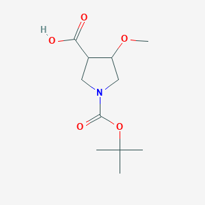 molecular formula C11H19NO5 B13648062 1-[(Tert-butoxy)carbonyl]-4-methoxypyrrolidine-3-carboxylic acid 