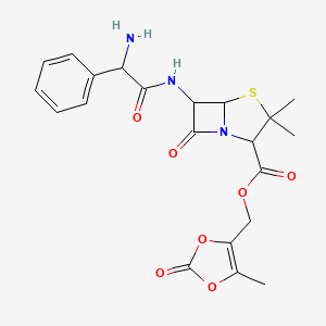 molecular formula C21H23N3O7S B13648068 (5-methyl-2-oxo-1,3-dioxol-4-yl)methyl 6-[(2-amino-2-phenylacetyl)amino]-3,3-dimethyl-7-oxo-4-thia-1-azabicyclo[3.2.0]heptane-2-carboxylate 