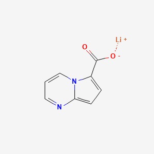 molecular formula C8H5LiN2O2 B13648156 Lithium(1+) ion pyrrolo[1,2-a]pyrimidine-6-carboxylate 