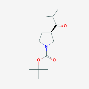 molecular formula C13H23NO3 B13648273 tert-Butyl (R)-3-isobutyrylpyrrolidine-1-carboxylate 