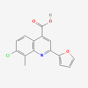 molecular formula C15H10ClNO3 B1364828 7-chloro-2-(2-furyl)-8-methylquinoline-4-carboxylic acid CAS No. 588696-22-4