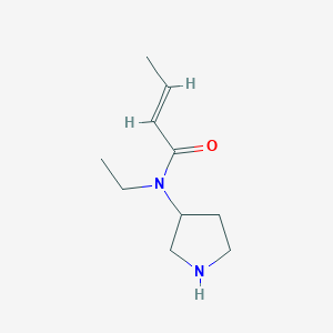 molecular formula C10H18N2O B13648297 n-Ethyl-N-(pyrrolidin-3-yl)but-2-enamide 