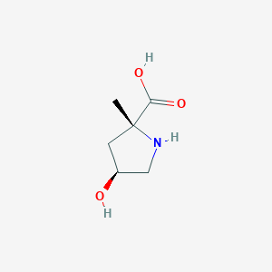 molecular formula C6H11NO3 B136483 (2R,4S)-4-hydroxy-2-methylpyrrolidine-2-carboxylic acid CAS No. 142896-75-1