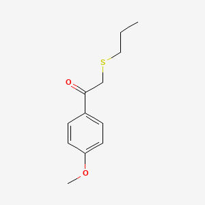molecular formula C12H16O2S B13648370 1-(4-Methoxyphenyl)-2-(propylthio)ethan-1-one 