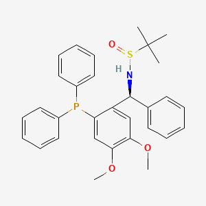 molecular formula C31H34NO3PS B13648467 (R)-N-((S)-(2-(Diphenylphosphino)-4,5-dimethoxyphenyl)(phenyl)methyl)-2-methylpropane-2-sulfinamide 