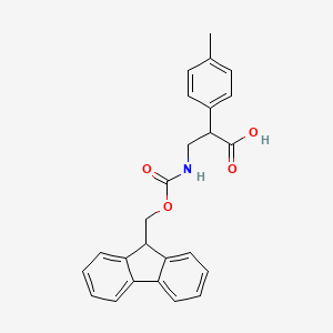 molecular formula C25H23NO4 B13648475 3-({[(9H-fluoren-9-yl)methoxy]carbonyl}amino)-2-(4-methylphenyl)propanoic acid 