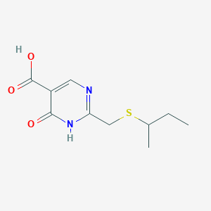 molecular formula C10H14N2O3S B13648508 2-((Sec-butylthio)methyl)-6-oxo-1,6-dihydropyrimidine-5-carboxylic acid 