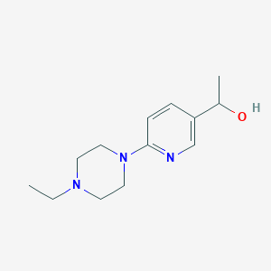molecular formula C13H21N3O B13648510 1-(6-(4-Ethylpiperazin-1-yl)pyridin-3-yl)ethan-1-ol 