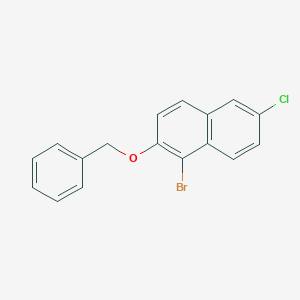 molecular formula C17H12BrClO B13648511 2-(Benzyloxy)-1-bromo-6-chloronaphthalene 