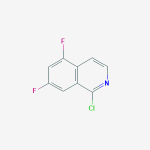 molecular formula C9H4ClF2N B13648537 1-Chloro-5,7-difluoroisoquinoline 