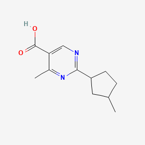molecular formula C12H16N2O2 B13648601 4-Methyl-2-(3-methylcyclopentyl)pyrimidine-5-carboxylic acid 