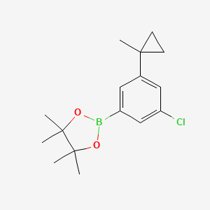 molecular formula C16H22BClO2 B13648626 2-(3-Chloro-5-(1-methylcyclopropyl)phenyl)-4,4,5,5-tetramethyl-1,3,2-dioxaborolane 