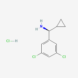 molecular formula C10H12Cl3N B13648637 (S)-Cyclopropyl(3,5-dichlorophenyl)methanamine hydrochloride 