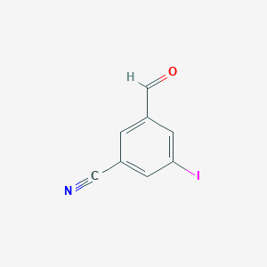 molecular formula C8H4INO B13648645 3-Formyl-5-iodobenzonitrile 