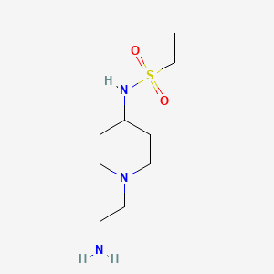 molecular formula C9H21N3O2S B13648683 n-(1-(2-Aminoethyl)piperidin-4-yl)ethanesulfonamide 