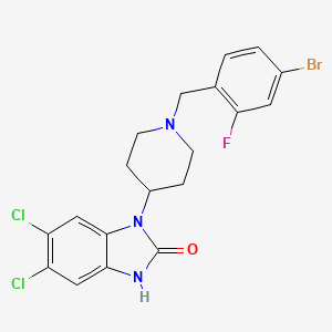 molecular formula C19H17BrCl2FN3O B13648716 1-(1-(4-Bromo-2-fluorobenzyl)piperidin-4-yl)-5,6-dichloro-1H-benzo[d]imidazol-2(3H)-one 