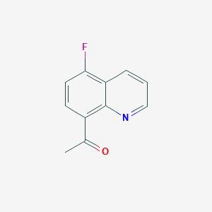 molecular formula C11H8FNO B13648721 1-(5-Fluoroquinolin-8-yl)ethanone 