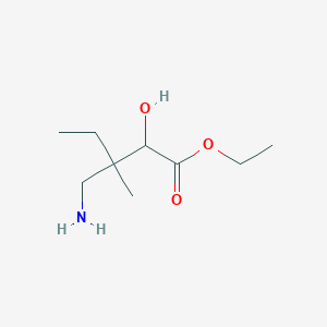 molecular formula C9H19NO3 B13648729 Ethyl 3-(aminomethyl)-2-hydroxy-3-methylpentanoate 