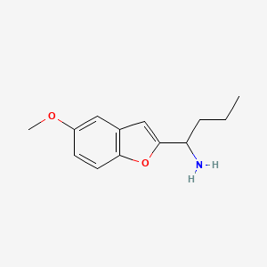 molecular formula C13H17NO2 B13648732 1-(5-Methoxybenzofuran-2-yl)butan-1-amine 