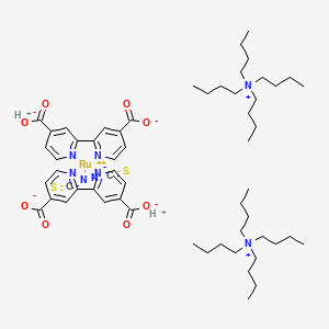 molecular formula C58H86N8O8RuS2 B13648759 Di-tetrabutylammonium cis-bis(isothiocyanato)bis(2,2 inverted exclamation marka-bipyridyl-4,4 inverted exclamation marka-dicarboxylato)ruthenium(II) 