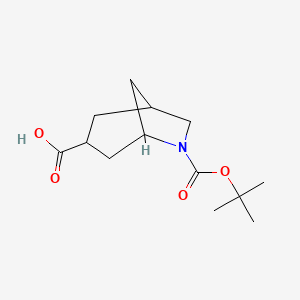 molecular formula C13H21NO4 B13648760 6-(tert-Butoxycarbonyl)-6-azabicyclo[3.2.1]octane-3-carboxylic acid 