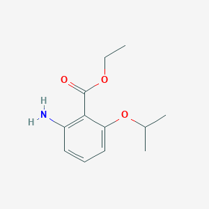 molecular formula C12H17NO3 B13648791 Ethyl 2-amino-6-isopropoxybenzoate 