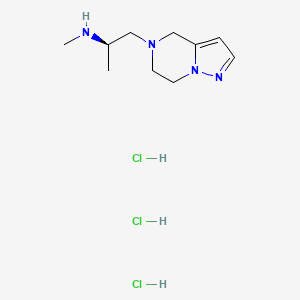 molecular formula C10H21Cl3N4 B13648820 methyl[(2R)-1-{4H,5H,6H,7H-pyrazolo[1,5-a]pyrazin-5-yl}propan-2-yl]aminetrihydrochloride 