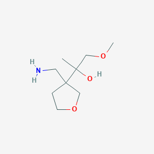 molecular formula C9H19NO3 B13648824 2-(3-(Aminomethyl)tetrahydrofuran-3-yl)-1-methoxypropan-2-ol 
