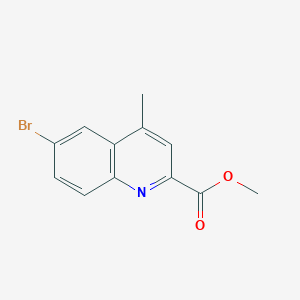 molecular formula C12H10BrNO2 B13648827 Methyl 6-bromo-4-methylquinoline-2-carboxylate 