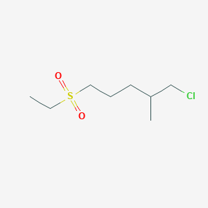 molecular formula C8H17ClO2S B13648871 1-Chloro-5-(ethylsulfonyl)-2-methylpentane 